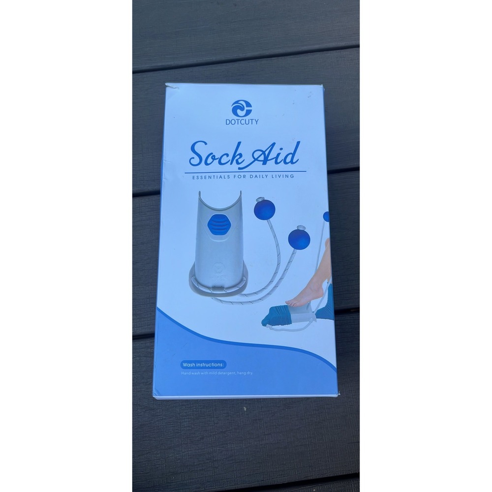 DOTCUTY Sock Aid Assistive Device for Seniors Arthritis Recovery Blue White‎